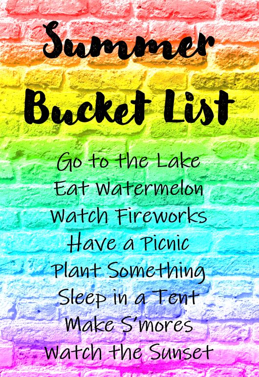 Summer Bucket List
